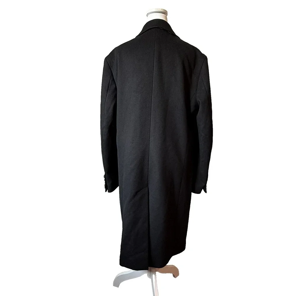 Burberry London England Wool Cashmere Chesterfield Coat 48 38 Blk Velvet Collar - Picture 2 of 16